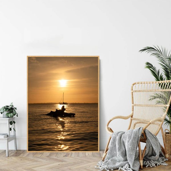 Quadro - Michel Fraitag - O Pôr Do Sol No Guaiba