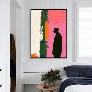 Quadro - Antônia Pereira - Perfil Em Preto E Rosa