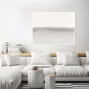 Quadro - Rachel Moya - Abstrato Minimalista Cinza Horizontal