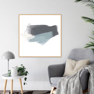 Quadro - Rachel Moya - Azul Minimalista N 01 Quadrado