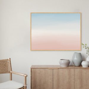 Quadro - Rachel Moya - Degradê Azul e Rosa Horizontal