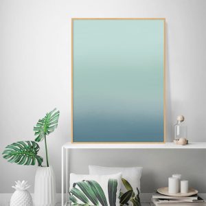 Quadro - Rachel Moya - Degradê Azul e Verde Claro Díptico N 01