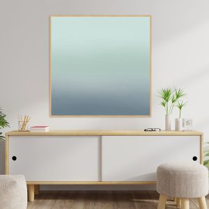 Quadro - Rachel Moya - Degradê Azul e Verde Claro Quadrado