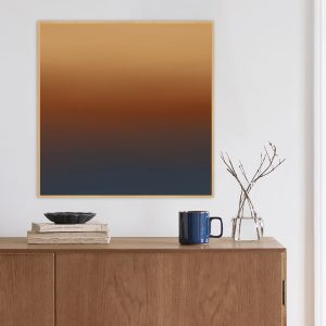 Quadro - Rachel Moya - Degradê Laranja e Azul Quadrado