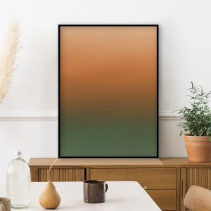 Quadro - Rachel Moya - Degradê Laranja e Verde Díptico N 01