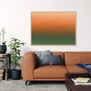 Quadro - Rachel Moya - Degradê Laranja e Verde Horizontal
