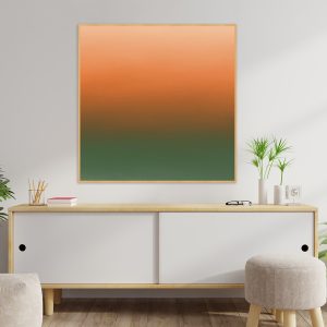 Quadro - Rachel Moya - Degradê Laranja e Verde Quadrado