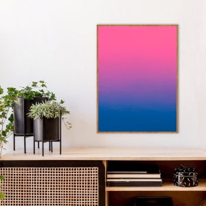 Quadro - Rachel Moya - Degradê Rosa e Azul Díptico N 01