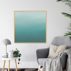 Quadro - Rachel Moya - Degradê Verde Água Quadrado