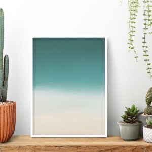 Quadro - Rachel Moya - Mar Degradê Turquesa Díptico N 01