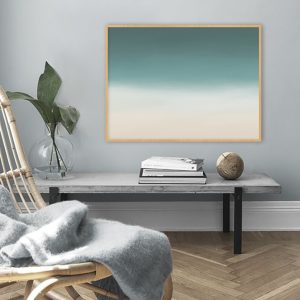 Quadro - Rachel Moya - Mar Degradê Turquesa Horizontal