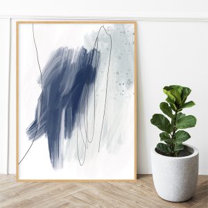 Quadro - Rachel Moya - Minimal Blue Strokes 02