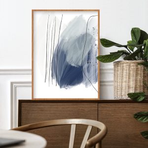 Quadro - Rachel Moya - Minimal Blue Strokes