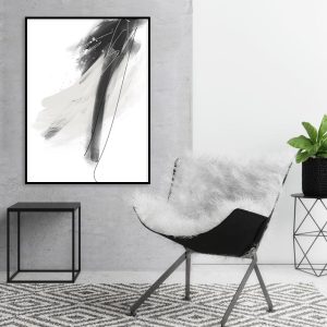 Quadro - Rachel Moya - Soft Minimal Black Strokes 01
