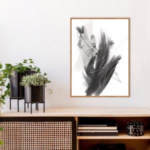 Quadro - Rachel Moya - Soft Minimal Black Strokes 03
