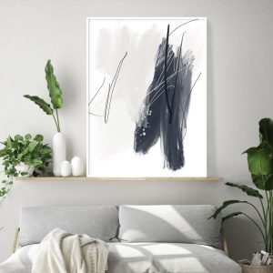 Quadro - Rachel Moya - Soft Minimal Blue Strokes 01