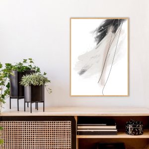 Quadro - Rachel Moya - Soft Minimal Gray Strokes 01