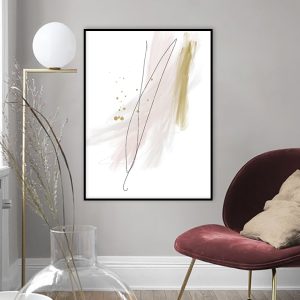 Quadro - Rachel Moya - Soft Minimal Rose Strokes 01