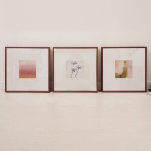 Trio de quadros moldura alumínio