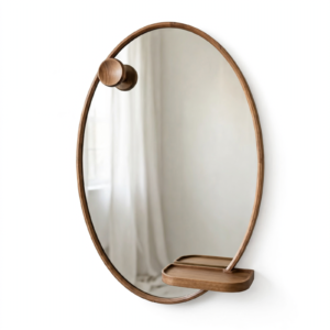 Espelho Oval Com Console e Cabideiro
